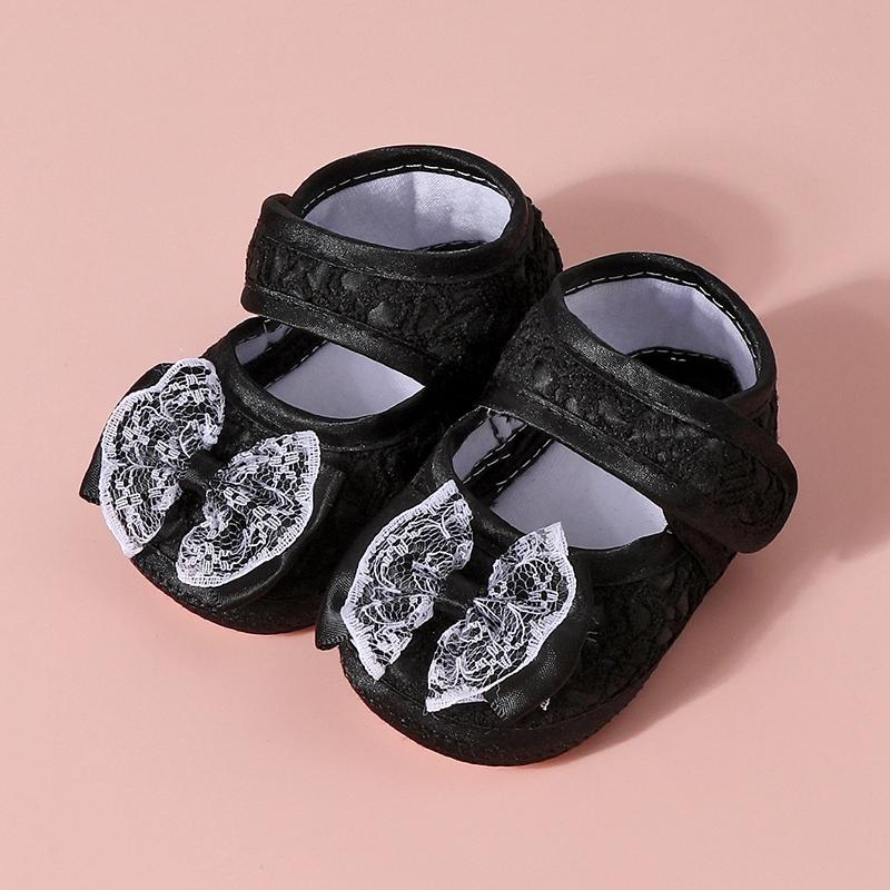 Spedbarn Baby Flate Sklisikre Sko Pustende Sløyfesko