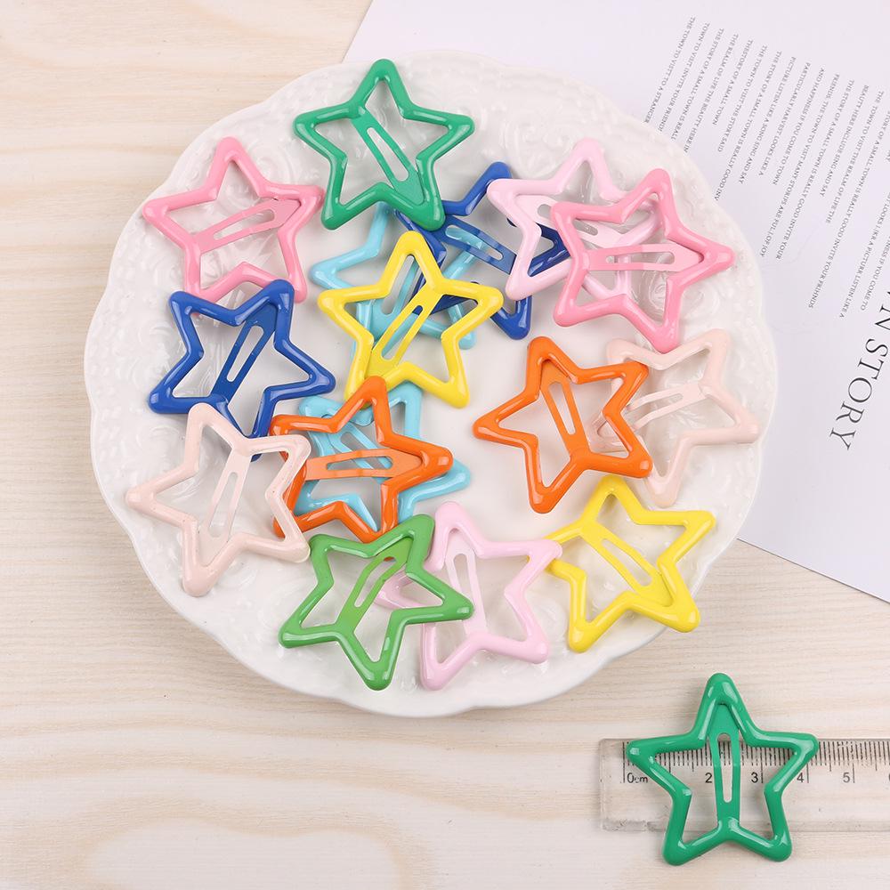 Korean Y2K Silver Star Hairpin - Versatile Metal Five-Pointed Star BB Clip Accessory