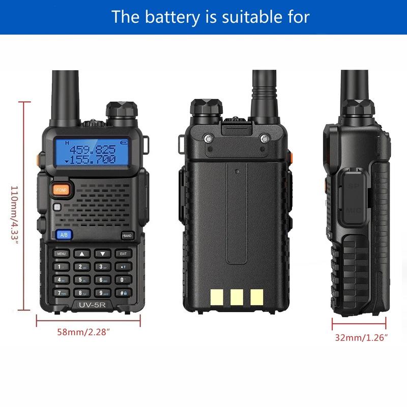 Compatible with Baofeng UV-5R 2800mAh 7.4V Li-on Rechargeable Batteries UV5R Radio Accessories UV 5R Walkie Talkie Battery BL-5