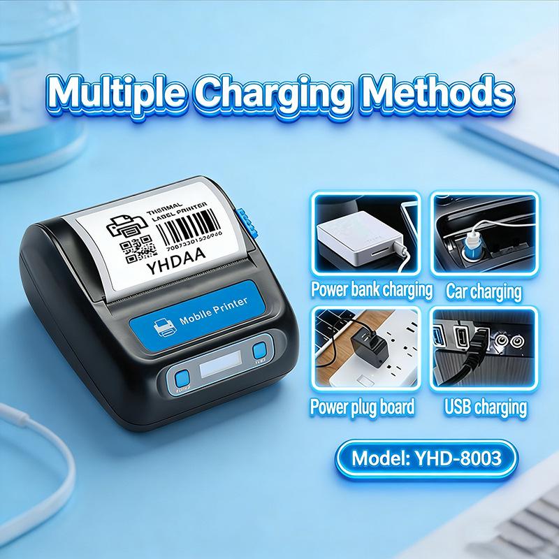 80mm Portable Thermal Label Printer for Express, Medicine, and Universal Use