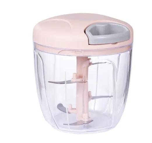1 pz Rosa/Blu 500ML/900ML Tritatutto per Aglio da Cucina Domestico Tritato a Mano Macinacarne Multifunzionale per Verdure