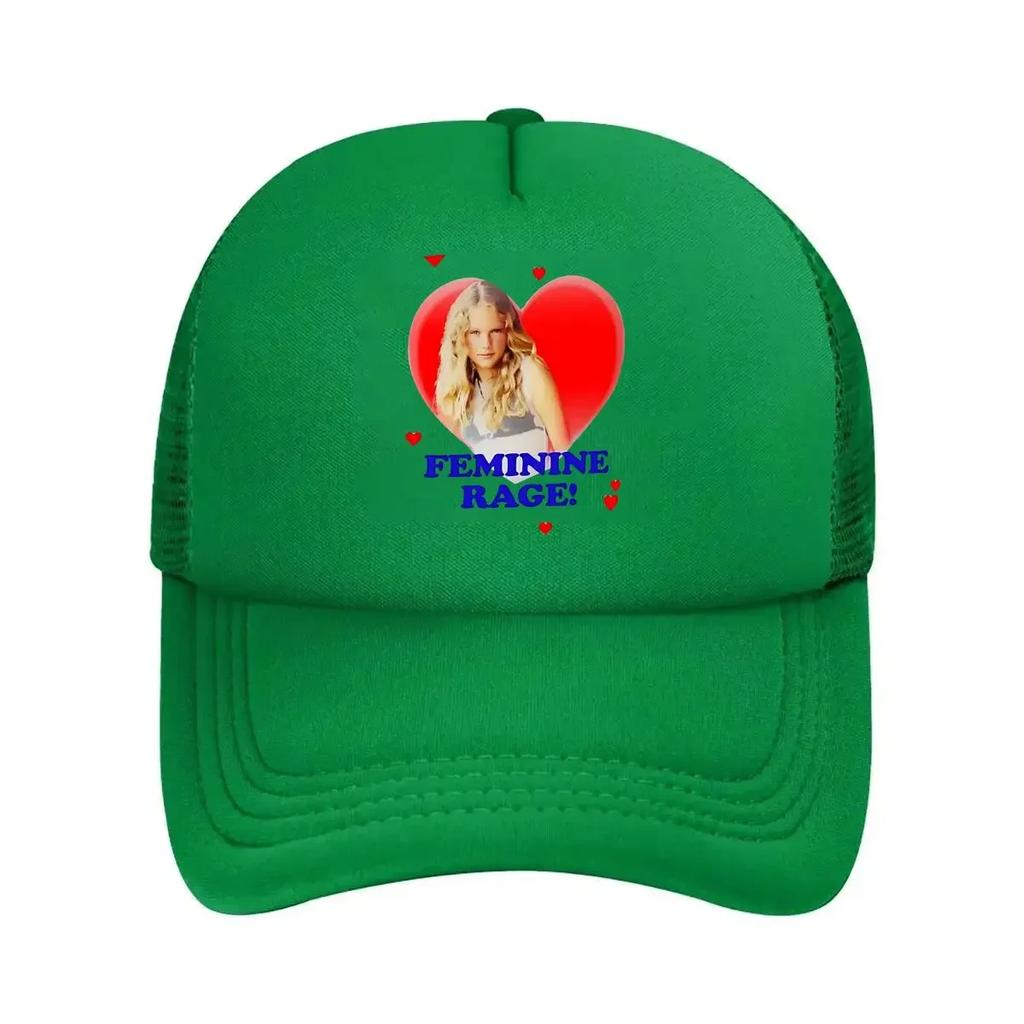 Illustration with Feminine Rage Slogan Mesh Baseball Cap