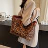 Women's bag retro leopard print bag trendy handbag 2025 new shoulder bag large capacity tote bag