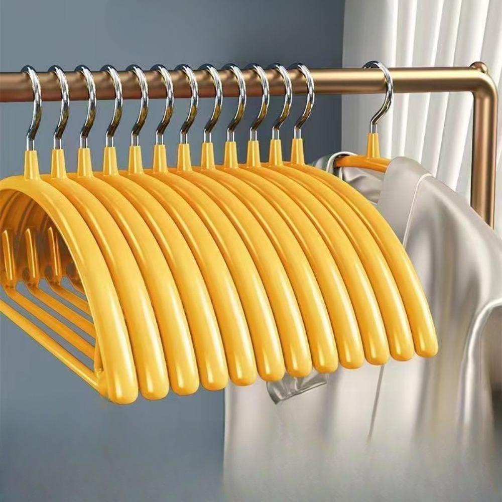 

Вішалки для одягу, вішалки для светрів без плечей, вішалки для одягу, нековзкі металеві вішалки з ПВХ-покриттям для светрів, костюмів, суконь, піджаків Pack of 10 жовтий