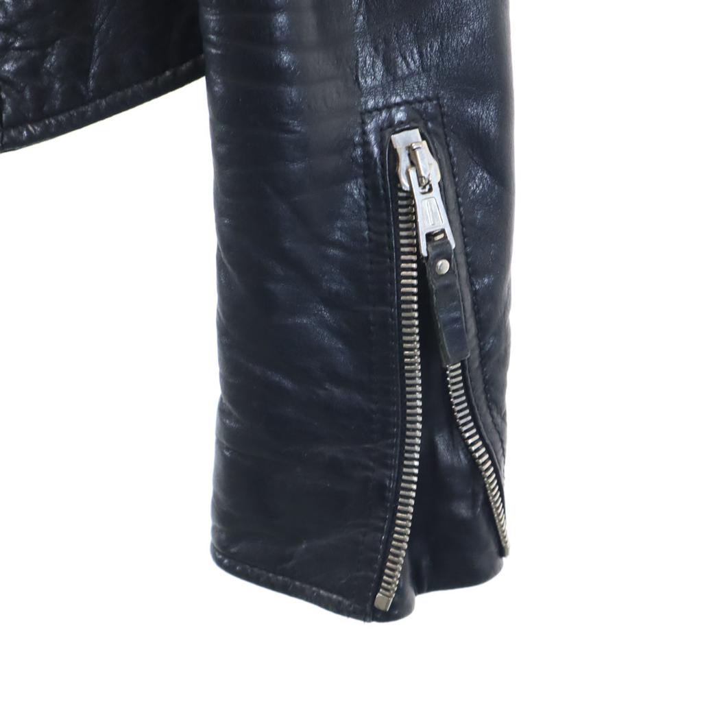 BALENCIAGA French Lamb Leather Double riders jacket 36 black Women Used