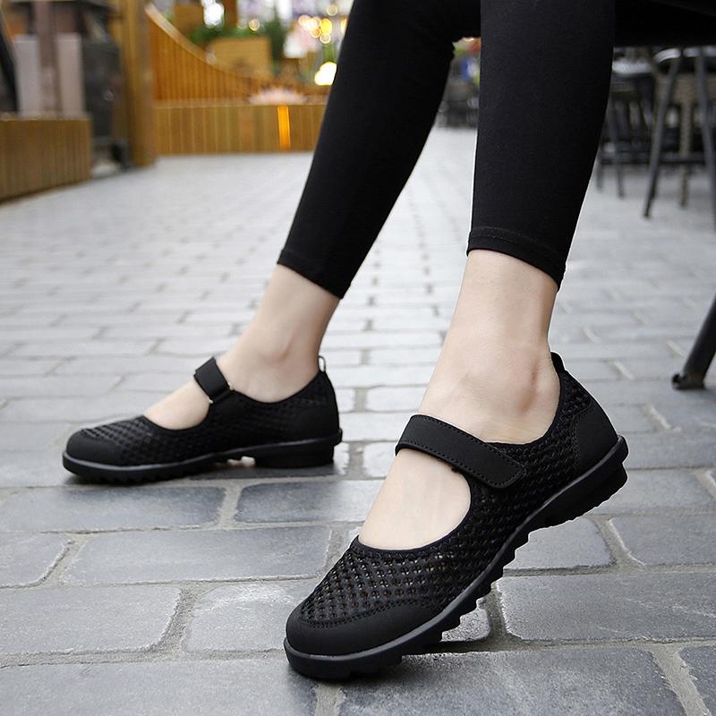 Sandale de vară Femei Mary Jane Plasă Pantofi de condus Confort Casual Slip on Mărimi mari Pantofi de plajă