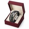 Men' Leather Bracelet Black Braided THICK Gift