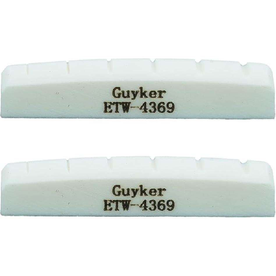 Guyker 42mm Guitar Bone Nut - White Pre-Slotted Bone Nuts for 6 String ST Strat Style Electric Guitar Replacement Parts Accessories 42mm*3.5mm*6mm (2