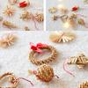 Luxury Straw Christmas Tree Ornaments Featuring and Includes Strings for Hanging Perfect for DIY and Perfect for Nordic 56-Piece Set, Wreaths, Hearts,