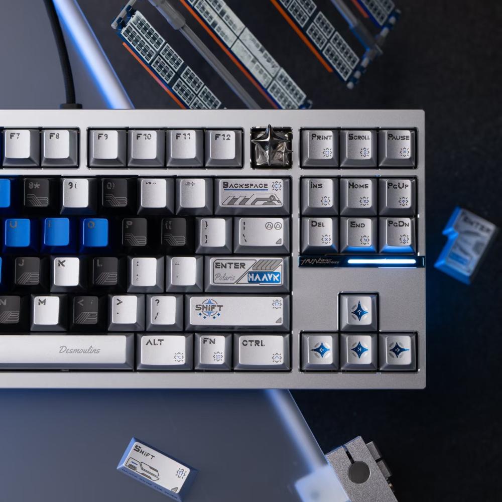 Polaris Theme Keycap Set 115Key ABS Custom Metallic Texture Keyboard Cap Cherry Profile KeyCap for Mechanical Keyboard Accessory