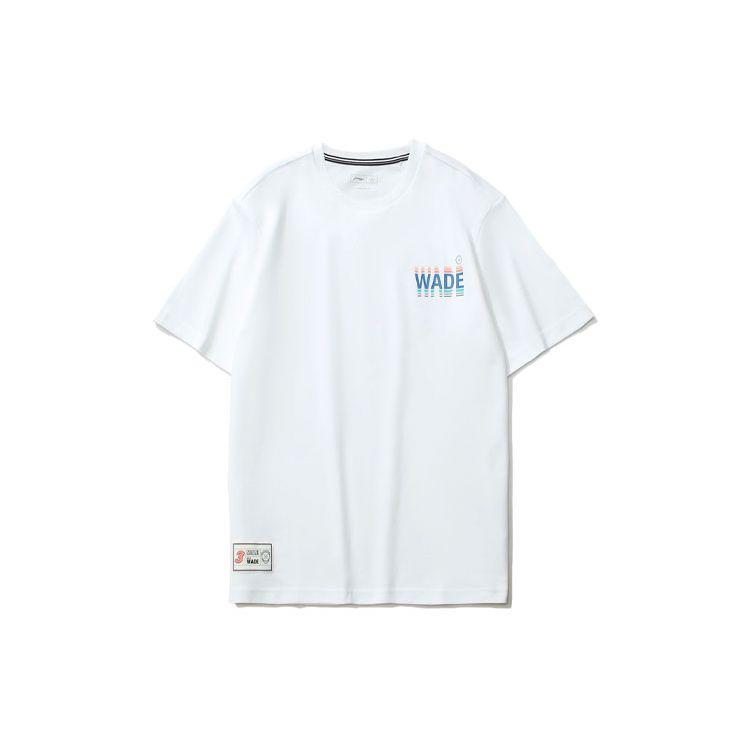 Li-Ning Wade Series Vrstvený potisk Kulatý výstřih Sportovní tričko Pánské Topy Bílá AHSR487-3