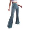 Women's High-Waisted Flannel Flare Pants Casual Pants