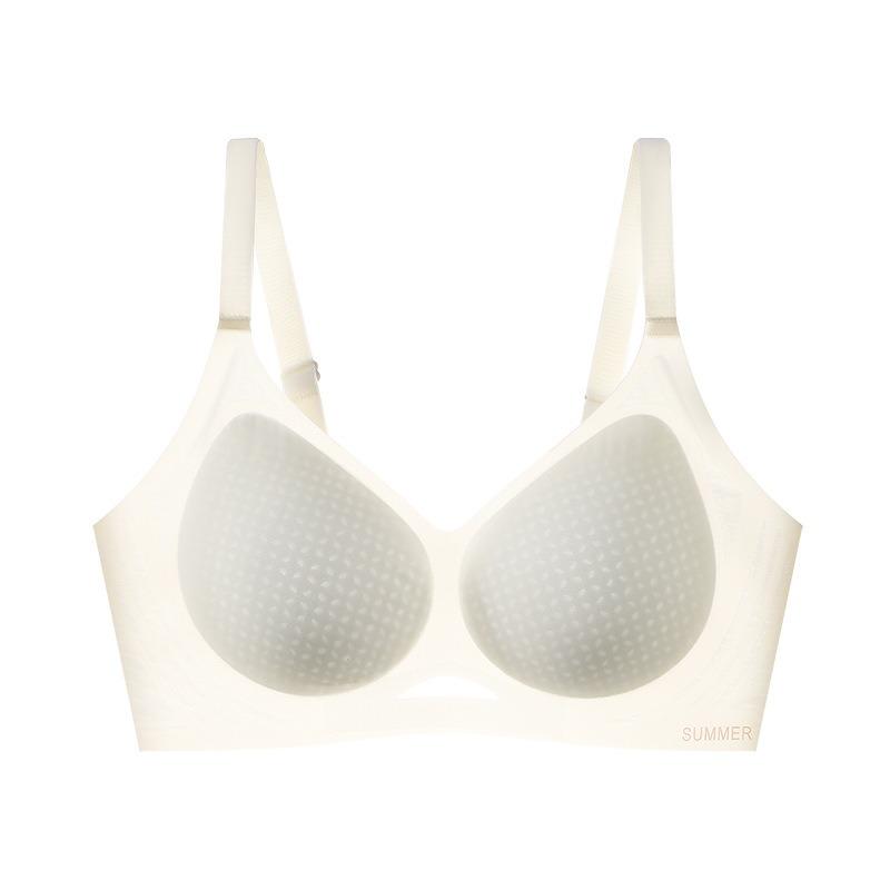 Underwear Women's Big Breasts Show Small Breasts, Summer Seamless Thin Bra, Adjusted Anti-sagging Large Size Bra