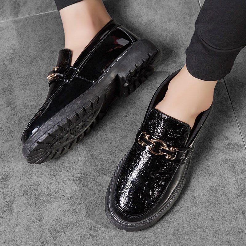Men's Casual Shoes  British Leather Shoes Student Korean Version  Trendy Society  Youth Breathable Men's Shoes Business Small Leather Shoes
