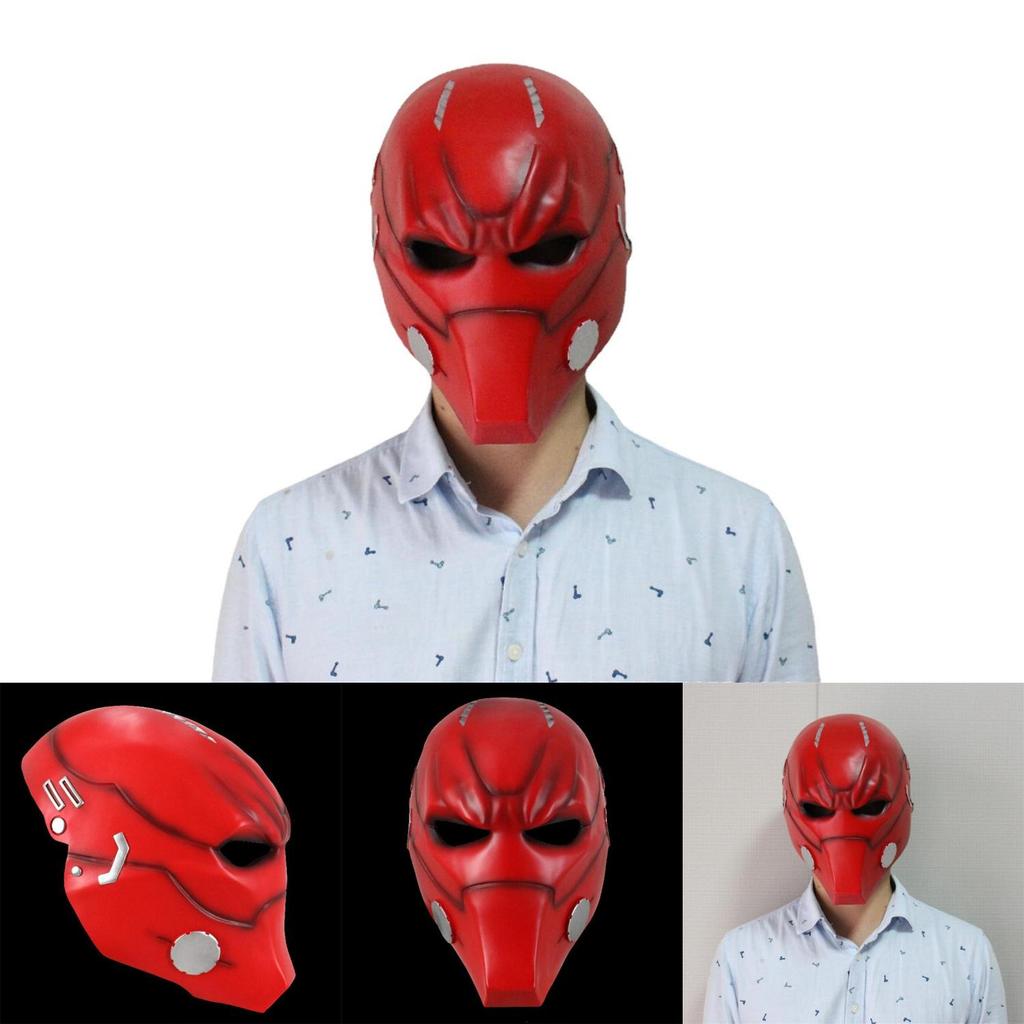 Arkham Knight Maska Red Hood z pryskyřice s hororovým stylem pro cosplay a Halloween