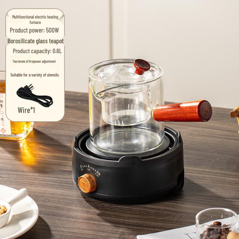 Round Lattice Multifunctional Electric Ceramic Tea Maker Set