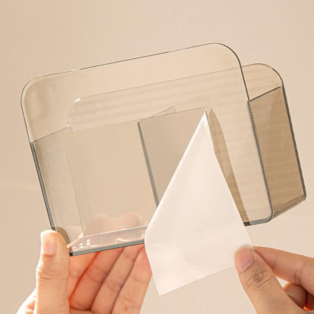 Double Grid Remote Control Storage Box Multi-function Transparent Home Mobile Storage Shelf Wall-mounted