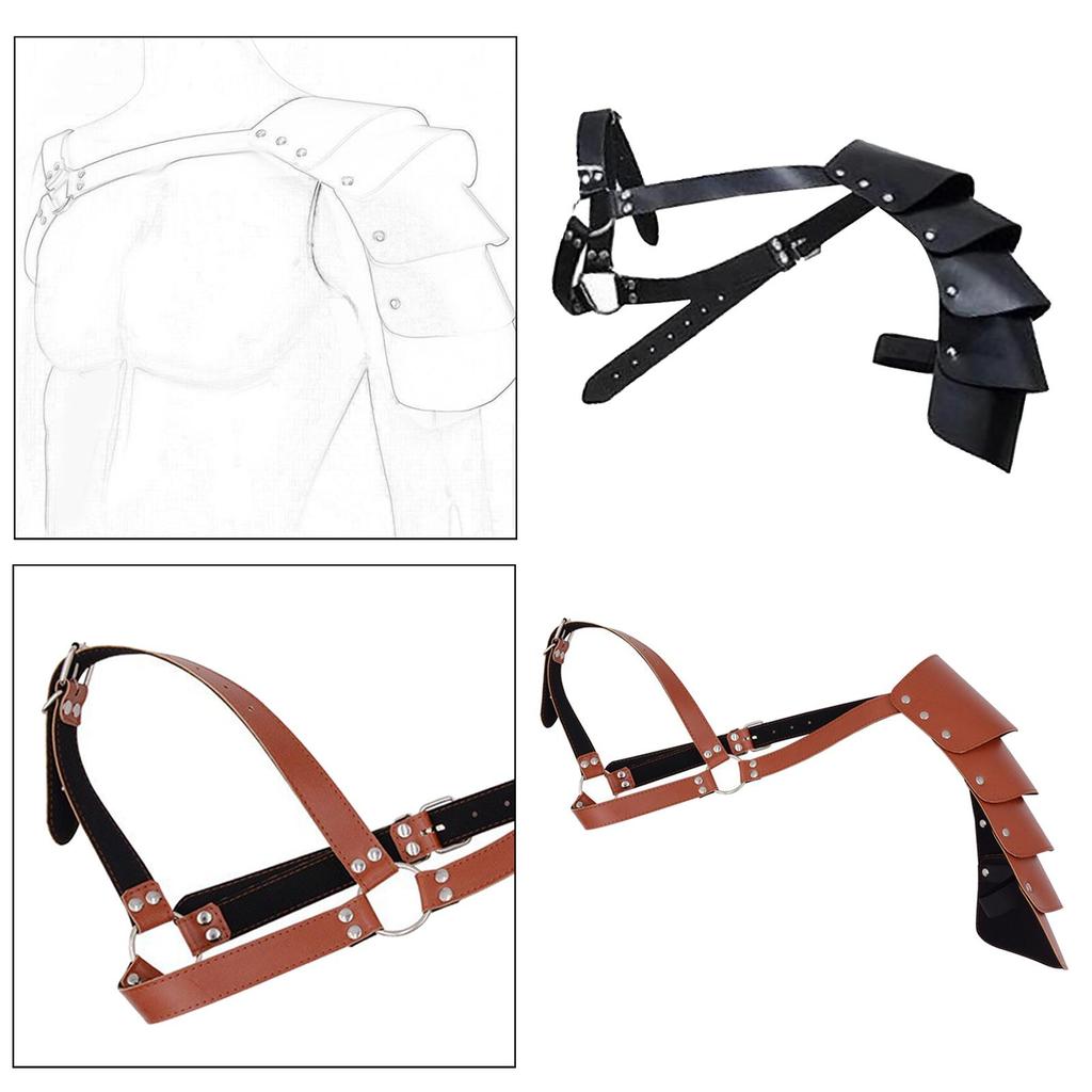 Gothic Steampunk Shoulder Armors Single Shoulder Armor Costume Accessories Medieval Shoulder Pauldron for Men Cosplay Knight