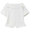 Women's Elegant Cotton Blend Off-Shoulder Knit Top