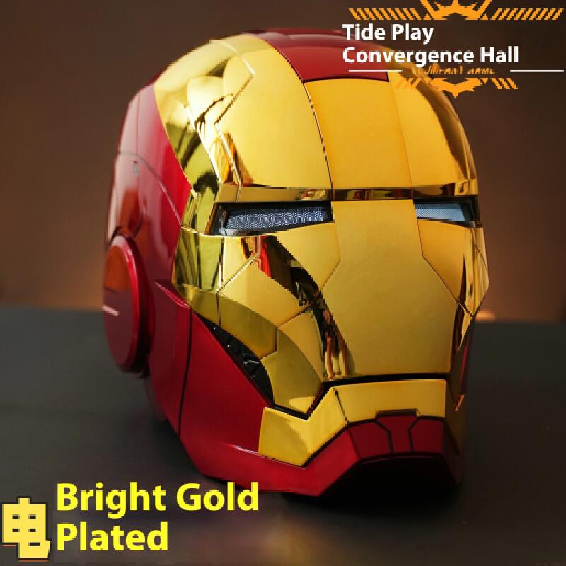 Marvel Iron Man Helmet Mk5 Helmet Glowing Children Toy Adult Cos Wearable Mask Automatic Opening Closing Jarvis Electric Headgear