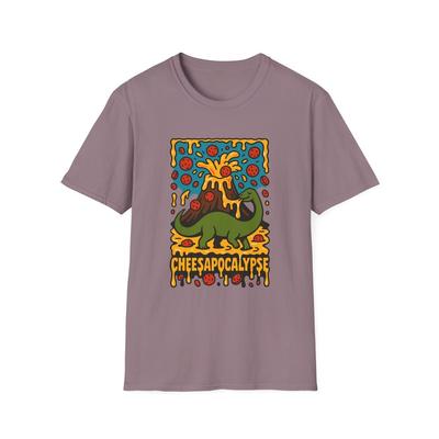 Unisex Softstyle T-Shirt Dinosaurier Käse Lava Vulkan Lustige Lebensmittelkunst