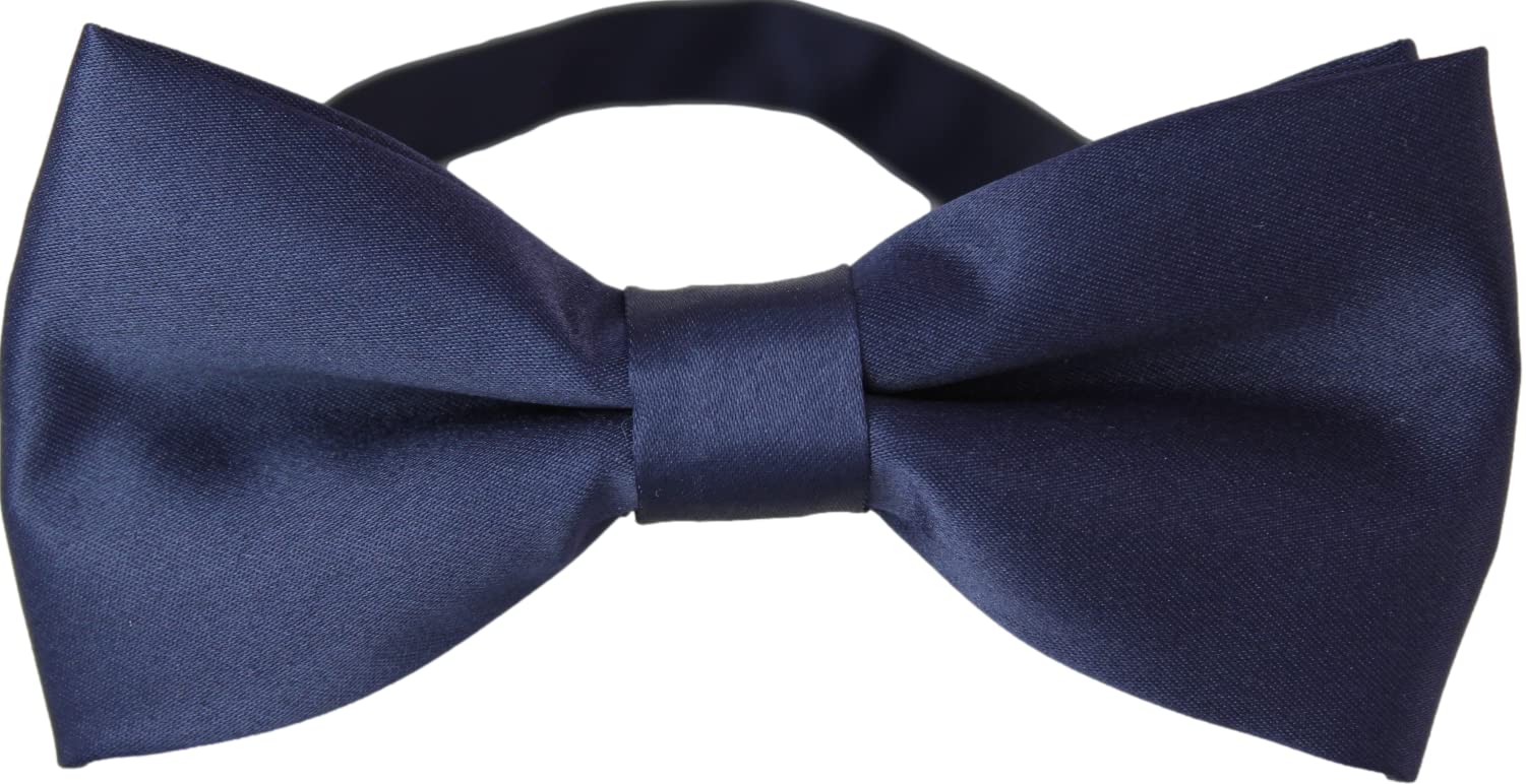 [Best Item] Bow Tie for Men and Kids - One-Touch Tie, Ribbon Tie, Easy Hook Bow Tie, Navy Blue, Small Bow 0207