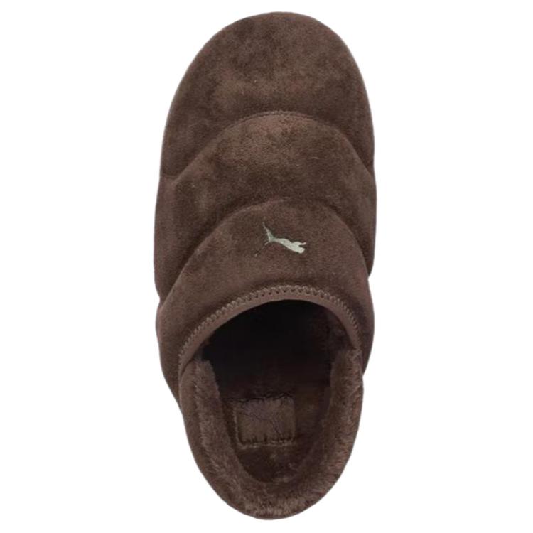 Brown Plush Thick-Soled Lazy Shoes - Unisex Winter Warm Casual Shoes 406792-02