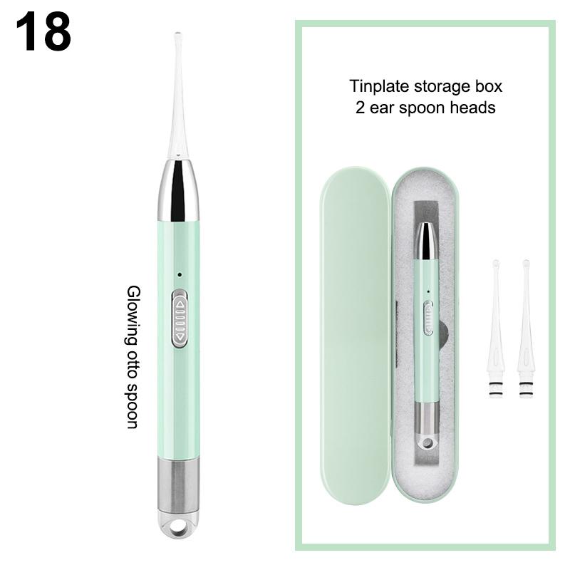 Baby Ear Cleaner Set with LED Flash Light Soft Ear Picks Ear Wax Curette Picker Ear Cleaning Tool for Safe Ear Wax Removal