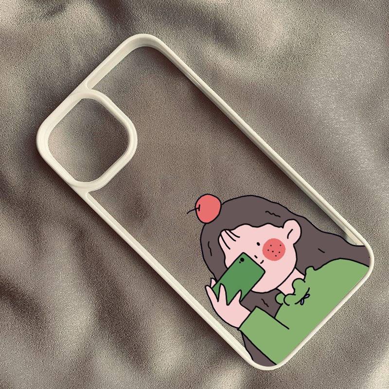 Cute Boy Girls Couple Paired Phone Case for IPhone 14 13 12 11 15 Pro XS Max 7 8 Plus 13Mini SE2 X XR Soft Lovers Cover Fundas