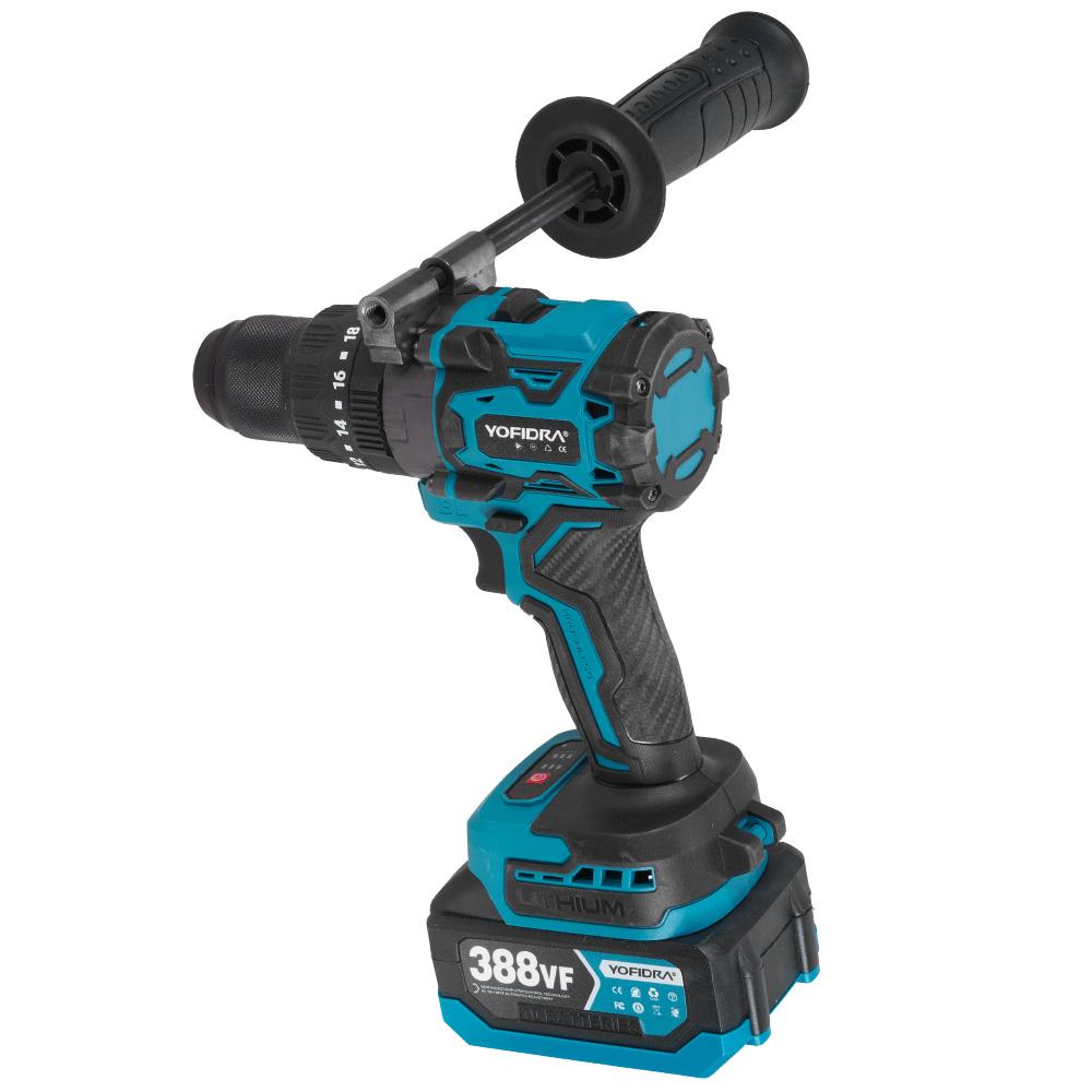 Yofidra 900 Nm 13 mm Bürstenloser Elektrischer Schlagbohrschrauber 20+3 Drehmoment Akku-Schrauber Kraftwerkzeug für Makita 18V Akku-Stift