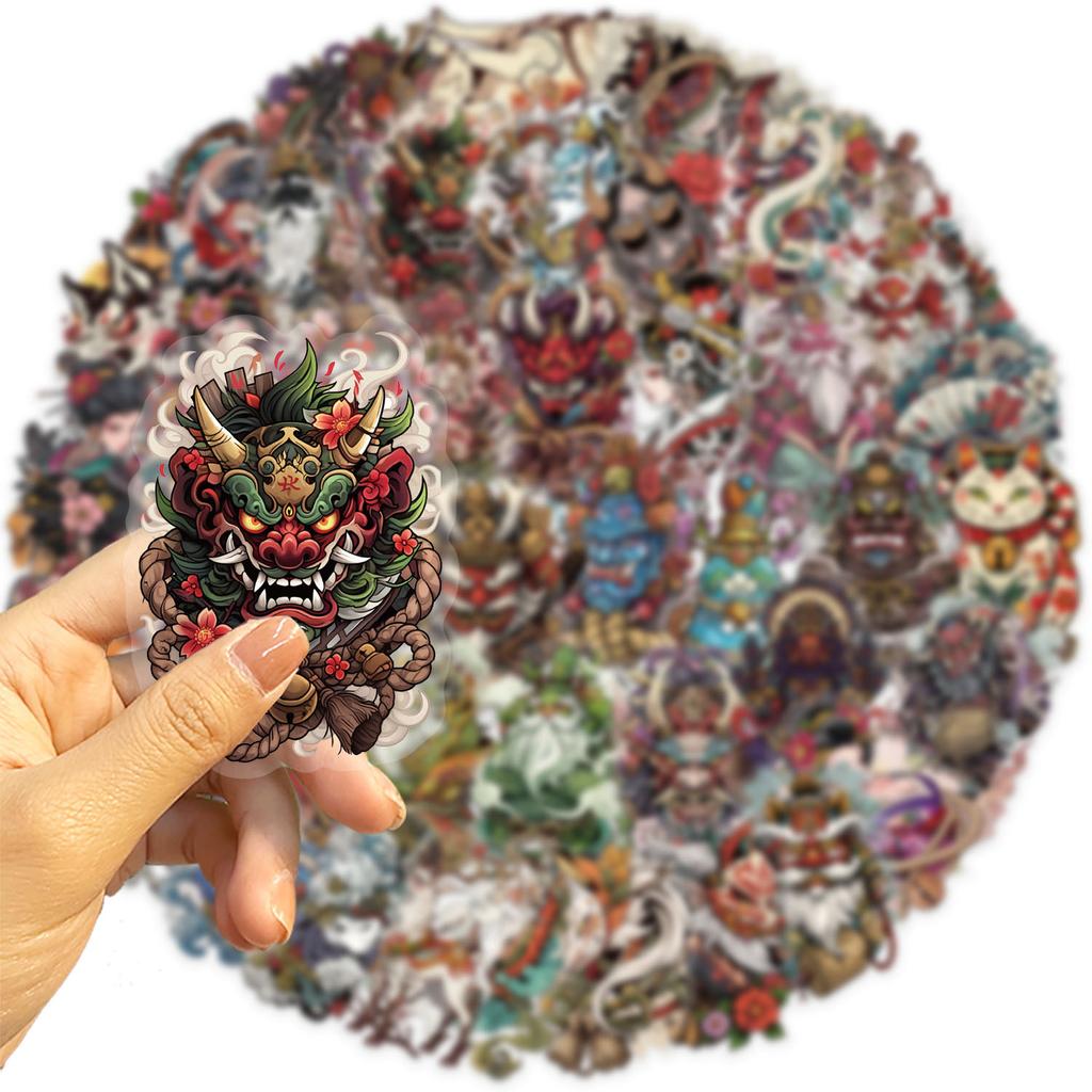 50 Transparent Cartoon Japanese Tattoo Art Sticker Pack Waterproof Transparent PET Hand Account Decorative Guitar Notebook