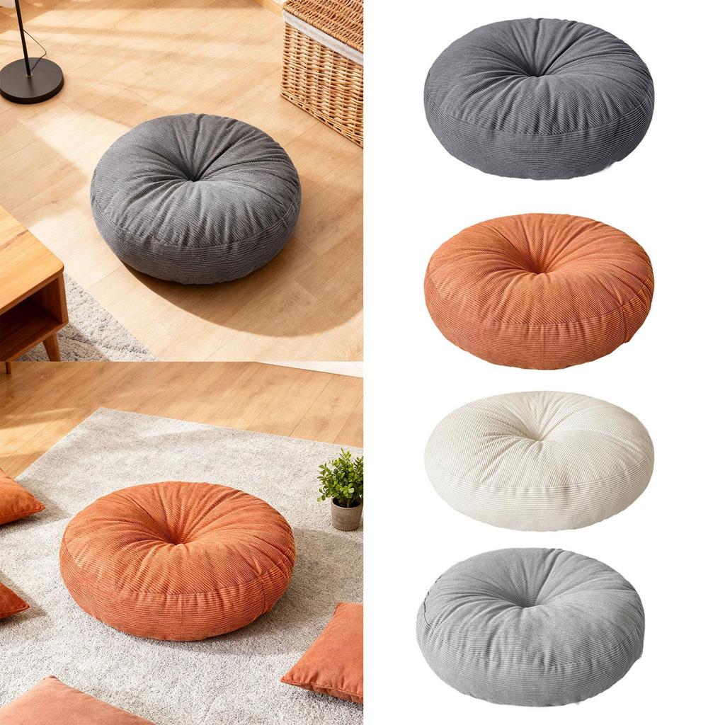 Premium Corduroy Round Floor Pillow Comfortable Plush Cushion Pad for Living Room Sofa Meditation Chair