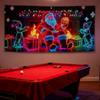 Santa Garage Door Cover Christmas 13x6ft UV Fluorescent Holiday Decoration Garage Door Holiday Background for Homeowners Party