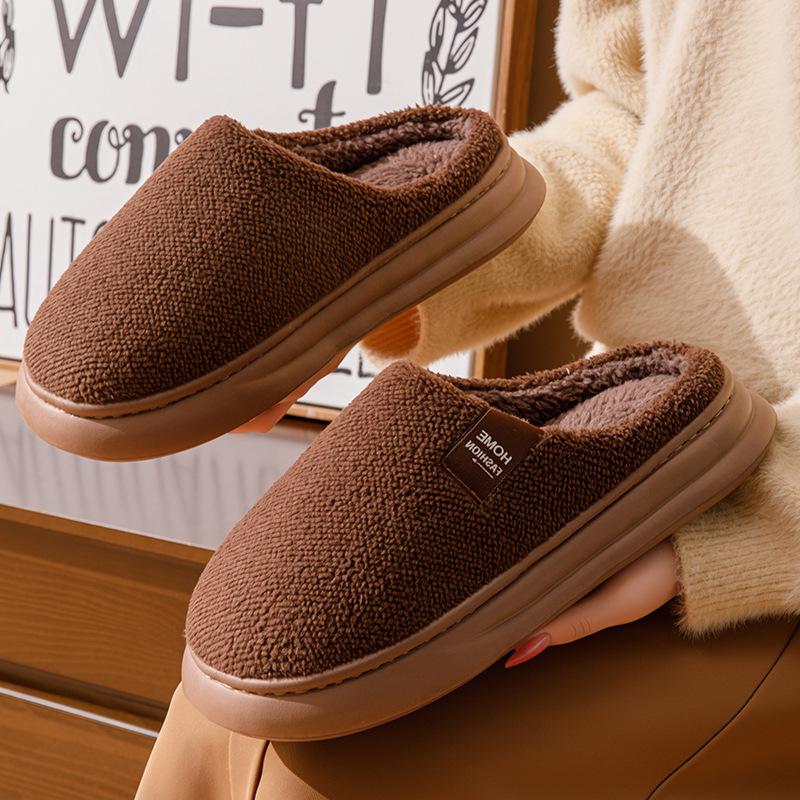 Cotton Slippers Autumn and Winter New Couples Home High Elastic Thick Bottom Velvet Thermal Slippers