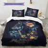 Floral wolf  Pattern Bedding Quilt Set Quilt Cover Pillowcase Home Decoration  Gift (1 * duvet cover + 2 * pillowcase, without core)