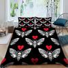 Black Death Moth Bedding Set Gothic Skull Duvet Cover Set Butterfly Bedclothes 2/3pcs Moon Stars Luxury Home Textiles