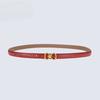 New Genuine Leather Thin Belt Women's Decorative Dress Jeans Fashionable and Versatile Thin Belt Retro Style Trousers