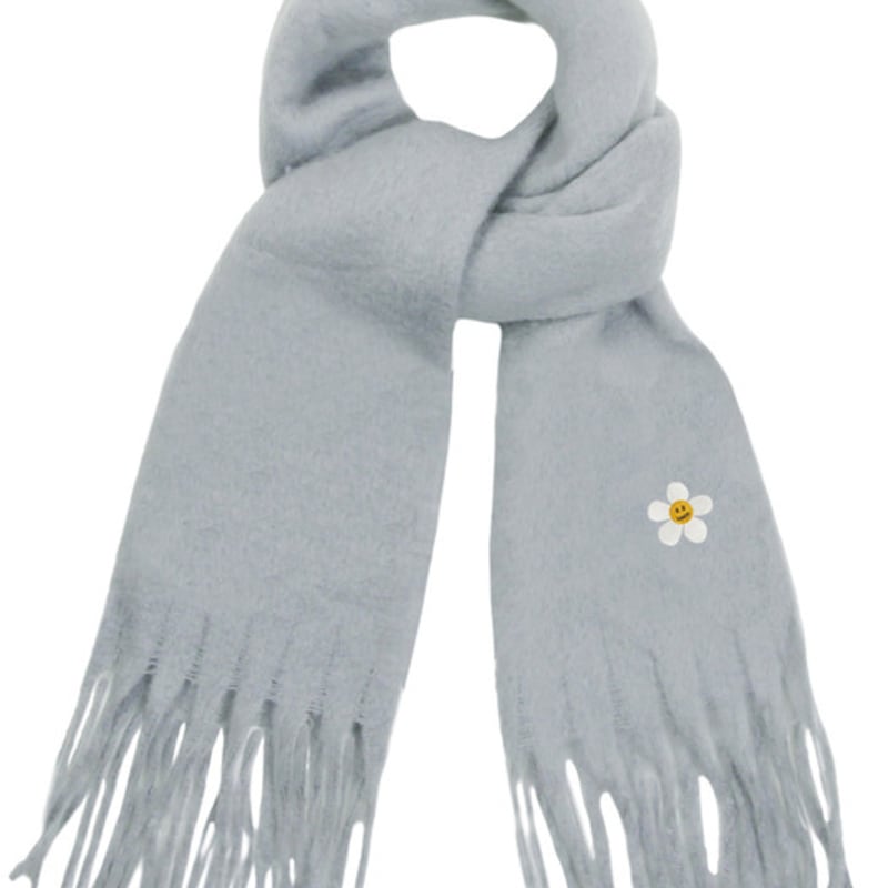 

GRAVER [UNISEX] Flower Dot Embroidery Bold Muffler_Gray GREY