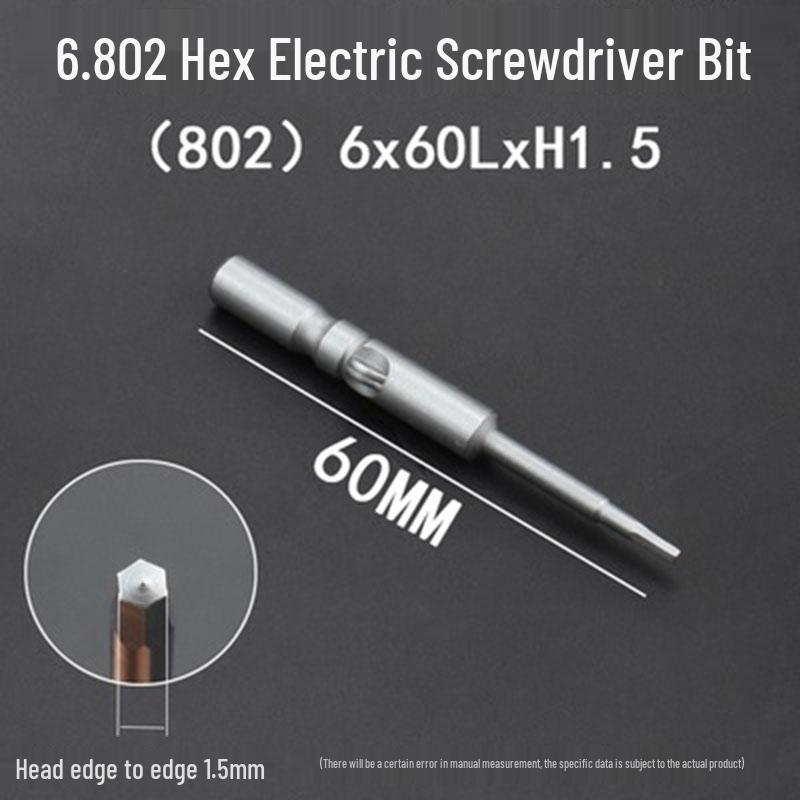 Extended Hexagonal S2 Steel Electric Screwdriver Bit with 5mm/6mm Shank