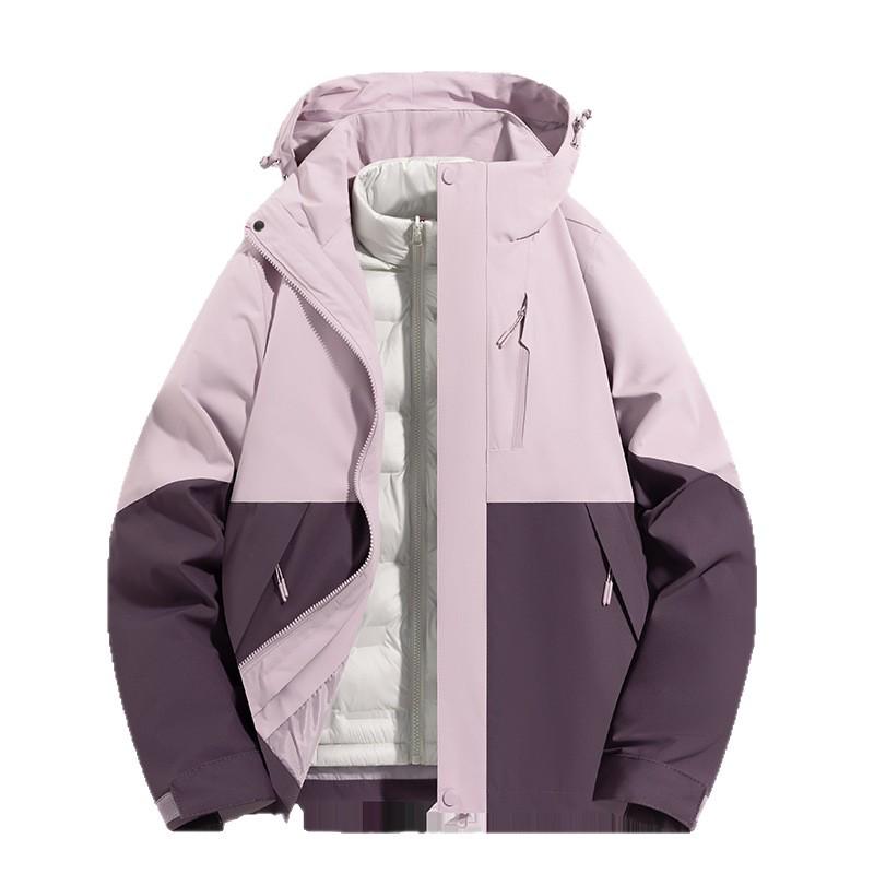 Men's Autumn/Winter Windproof 3-in-1 Down Jacket - Warm, Velvet-Lined Sports Coat