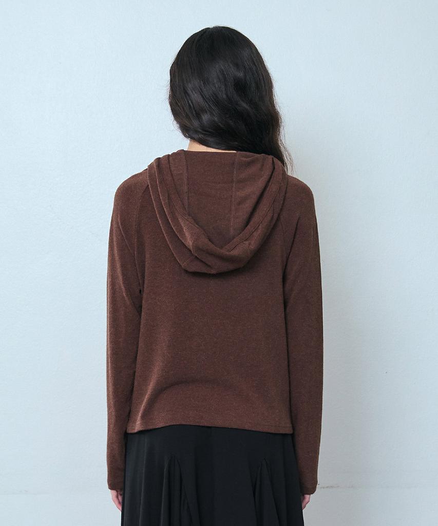 PISCESS Button-Up Slim Fit Hoodie_Brown