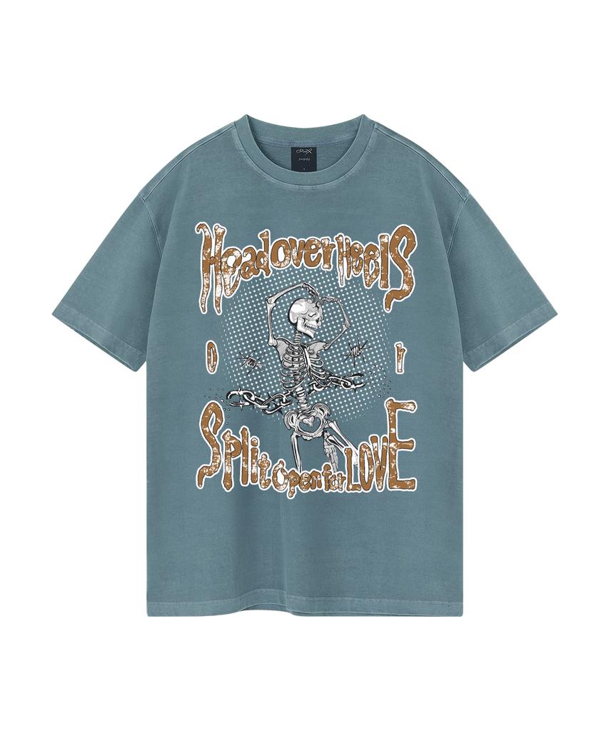 WILDROCK Wild Head Over Heel Pigment Overfit Short Sleeve T-Shirt_5 Col