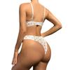 Summer European & American Floral Knit Sexy Underwear Set with Steel Ring