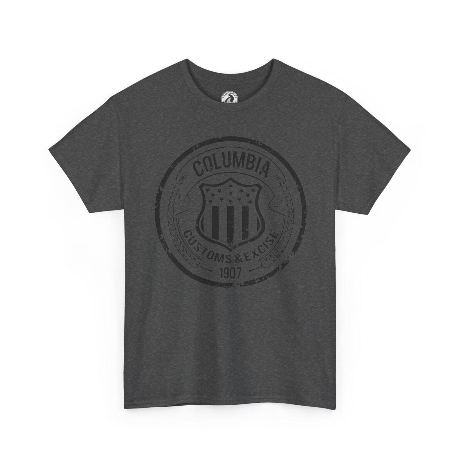 Columbia Customs & Excise Tee | City in the Sky Retro Crest Logo T-Shirt S