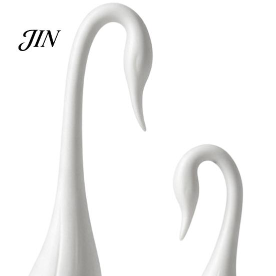 3D Printed Swan Ornament 2Pcs Figurine, Artistic Sculpture with Stable Base, Decorative Collectible Desktop Art Double Ornaments, Minimalist