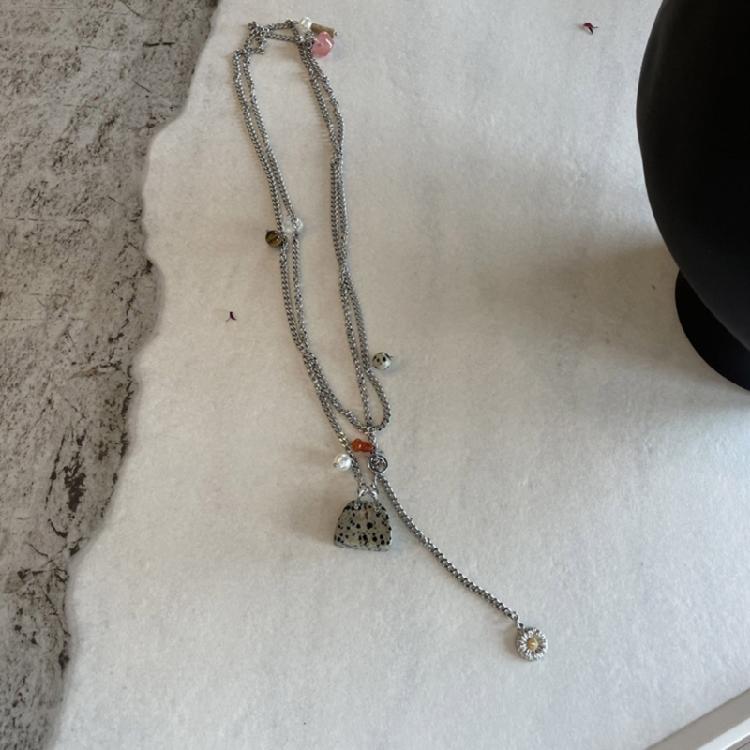 Small Bag Pendant Necklace Chain Necklace Small Bag Neck Jewelry Titanium Steel Texture for Women Who Love Details