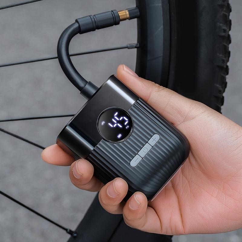 Compacts Rechargeable Air Pumps for Bicycles 150PSI Capacity Light Weight Plastic Construction Travel Cycling Essential