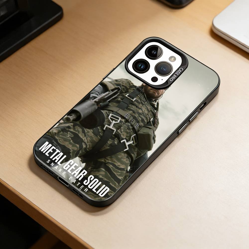 GM-Metal Gear Solid1 Phone Case For iPhone 17,16,15,14,13,12,11 Plus,Pro Max,XS,Colored Silver Plated Inside Cover