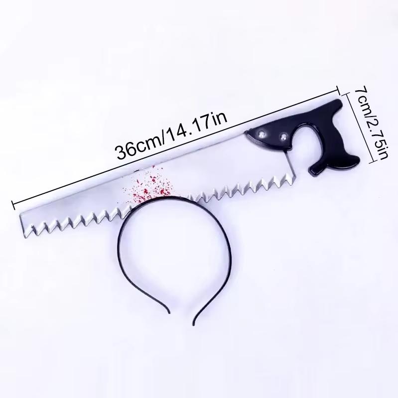 Halloween Party Horror Hair Bands Fake Knife Axe Cleaver Scissor Headbands Through Head Scary Masquerade Costume Photobooth Prop