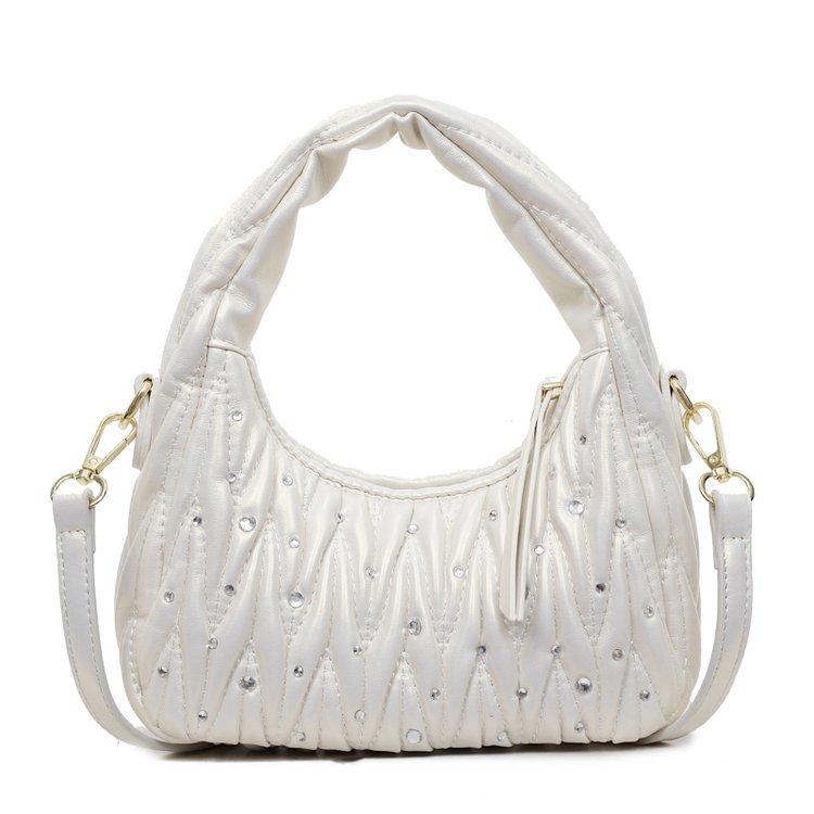 Korean Version of Niche Pleated Dumpling Bag, High-end Sense Trend Versatile Crescent Handbag, Women's Shoulder Messenger Bag